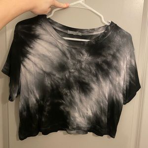 black and grey marbled crop top